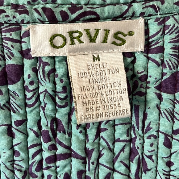 Orvis Women's REVERSIBLE quilted vest, size M, 2 patterns, mini print & patches - Picture 4 of 14